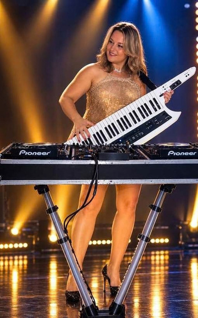 DeFAFON performing on keyboard on stage